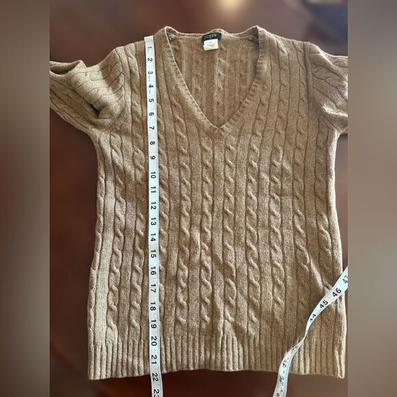J Crew Merino Wool Cableknit V-Neck Sweater Size S - Picture 11 of 14